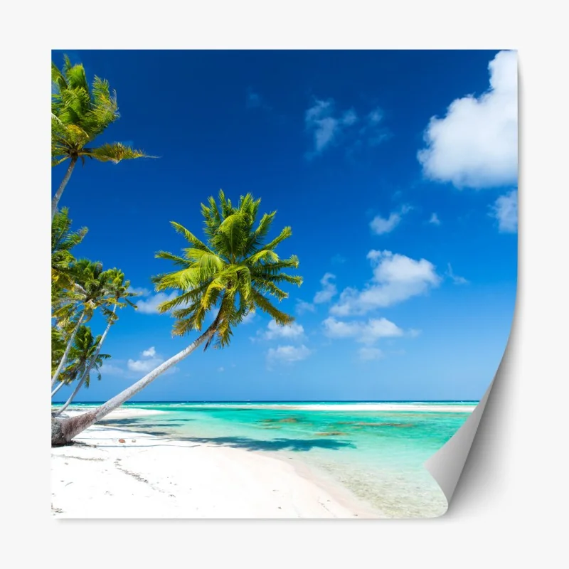 Naklejka repozycjonowalna słoneczna Santorini nadmorska wioska – Wallissimo®