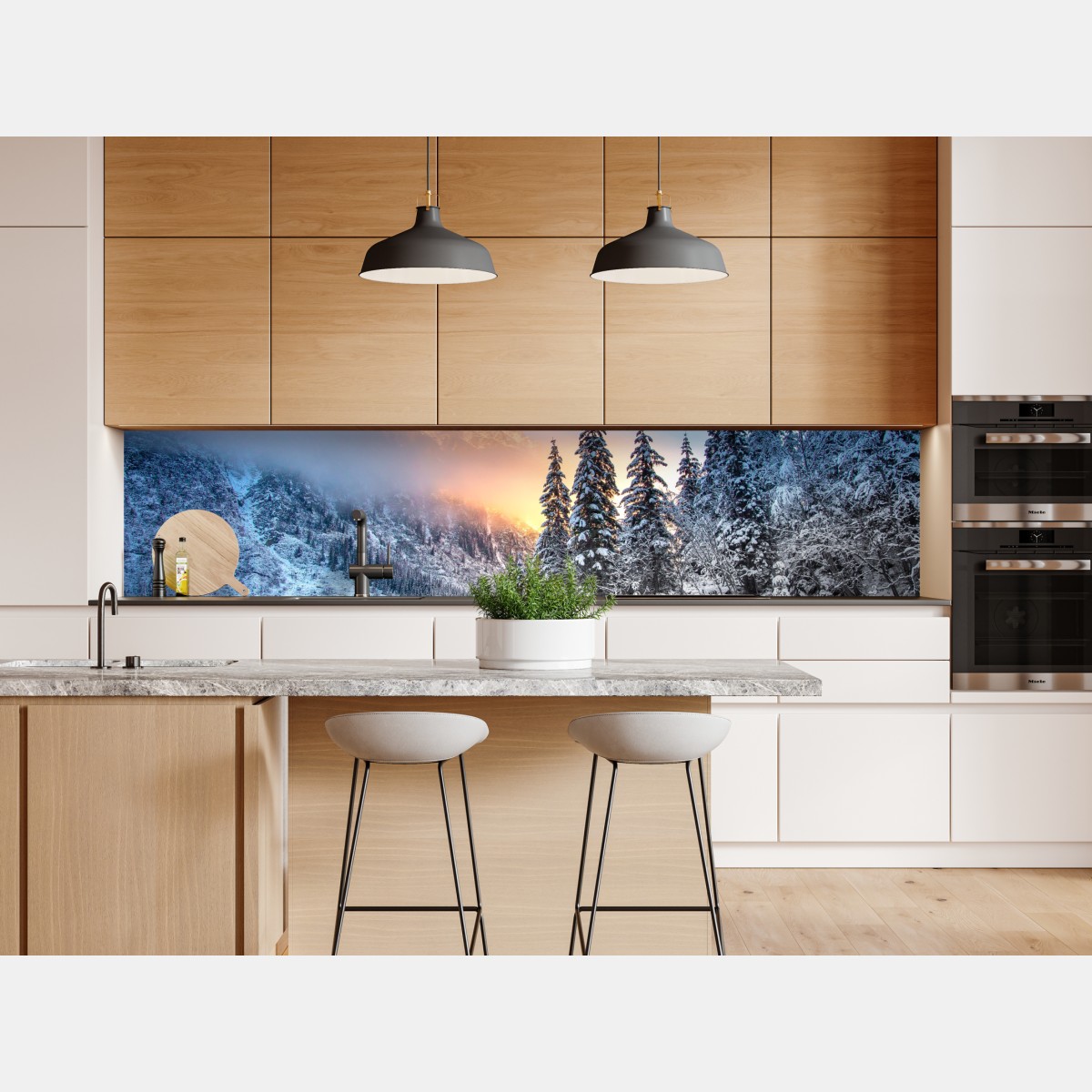 Naklejka repozycjonowalna zimowy wschód słońca nad Morskim Okiem – Wallissimo® Naklejka repozycjonowalna zimowy wschód słońca nad Morskim Okiem – Wallissimo®