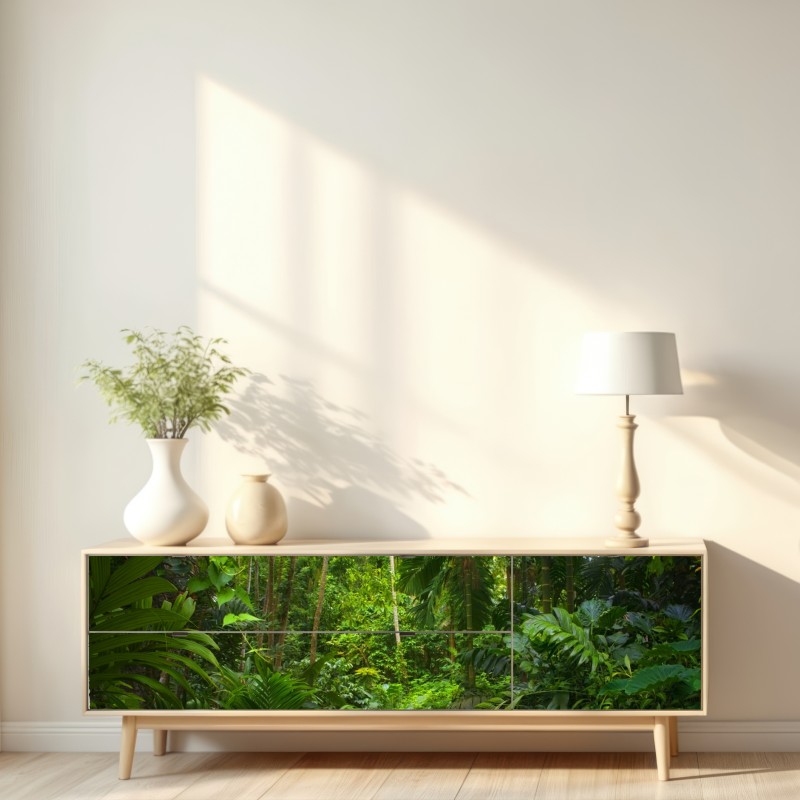 Naklejka repozycjonowalna bujna tropikalna dżungla – Wallissimo® Naklejka repozycjonowalna bujna tropikalna dżungla – Wallissimo®