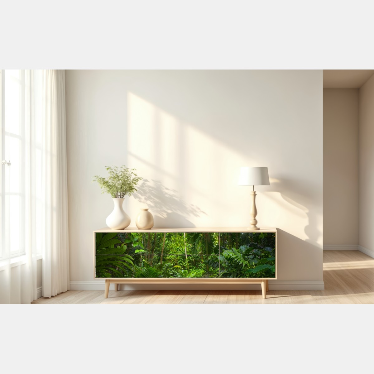 Naklejka repozycjonowalna bujna tropikalna dżungla – Wallissimo® Naklejka repozycjonowalna bujna tropikalna dżungla – Wallissimo®