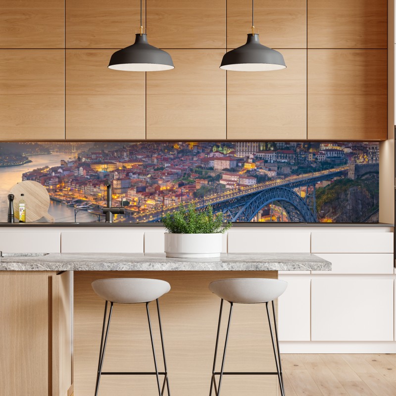 Naklejka repozycjonowalna widok z lotu ptaka na zatokę Port de Sóller – Wallissimo®