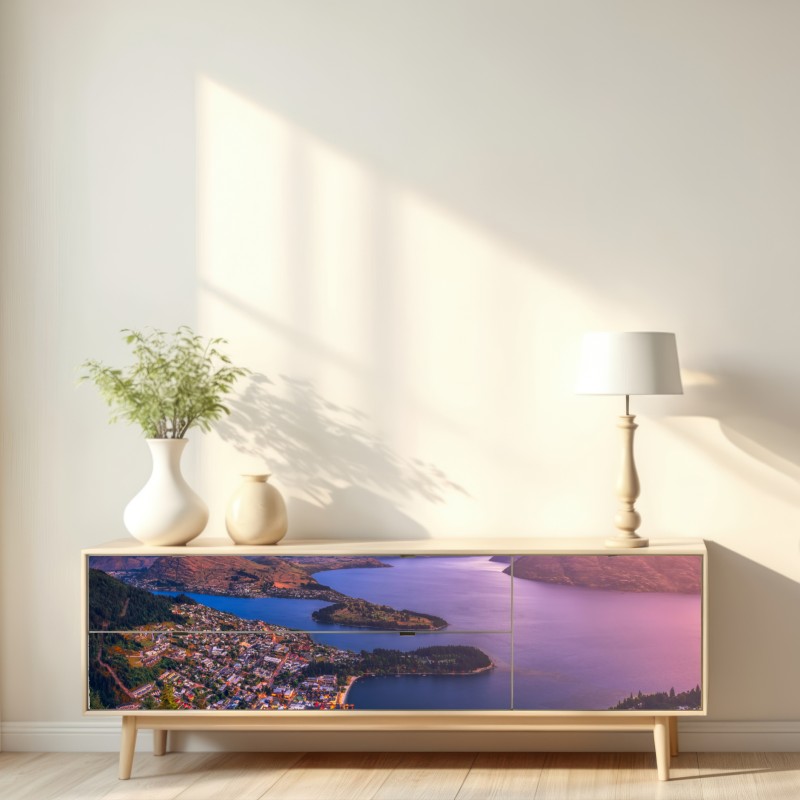 Naklejka repozycjonowalna Queenstown panorama zmierzchu – Wallissimo® Naklejka repozycjonowalna Queenstown panorama zmierzchu – Wallissimo®