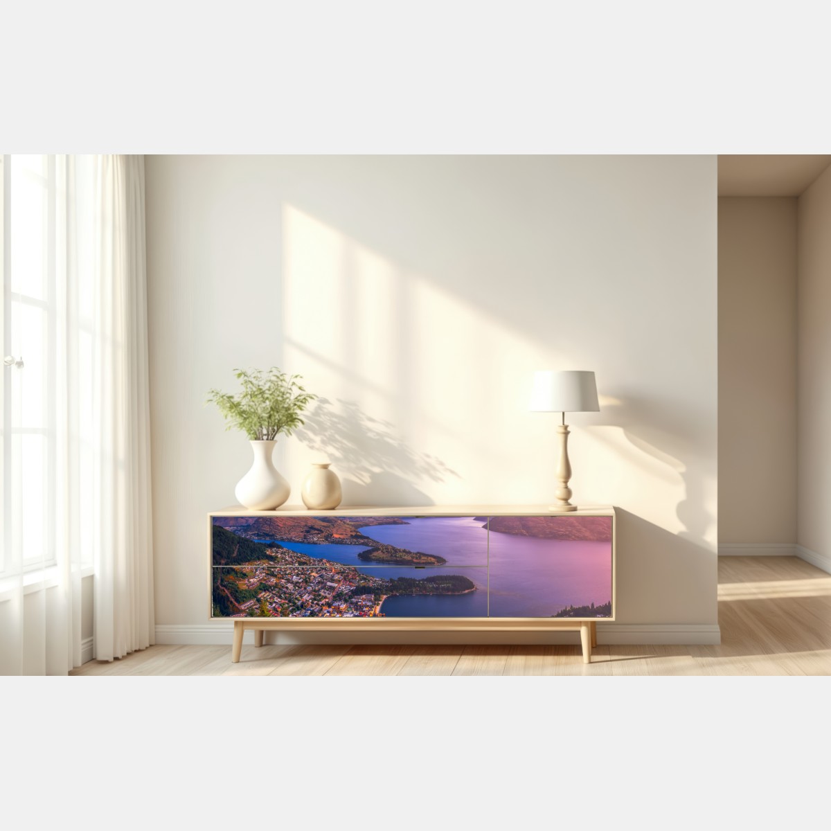 Naklejka repozycjonowalna Queenstown panorama zmierzchu – Wallissimo® Naklejka repozycjonowalna Queenstown panorama zmierzchu – Wallissimo®