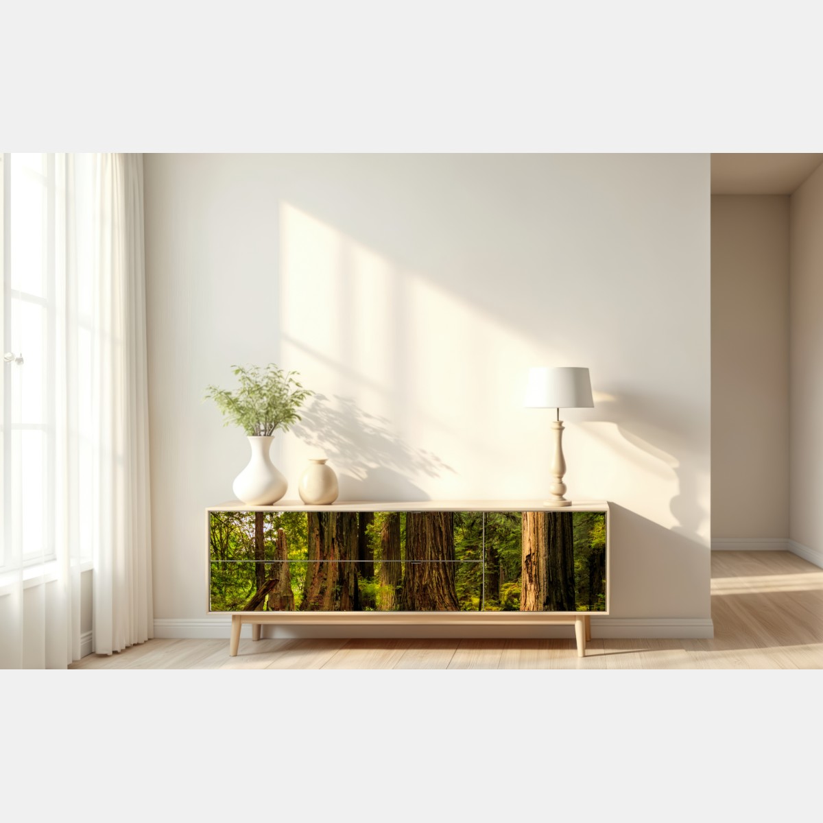 Naklejka repozycjonowalna Kalifornia sekwoje leśna ścieżka – Wallissimo® Naklejka repozycjonowalna Kalifornia sekwoje leśna ścieżka – Wallissimo®