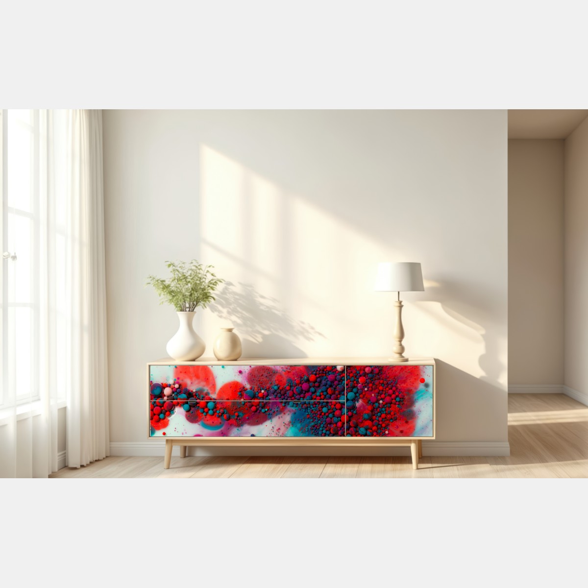 Naklejka repozycjonowalna żywy marmurowy wybuch kolorów – Wallissimo® Naklejka repozycjonowalna żywy marmurowy wybuch kolorów – Wallissimo®