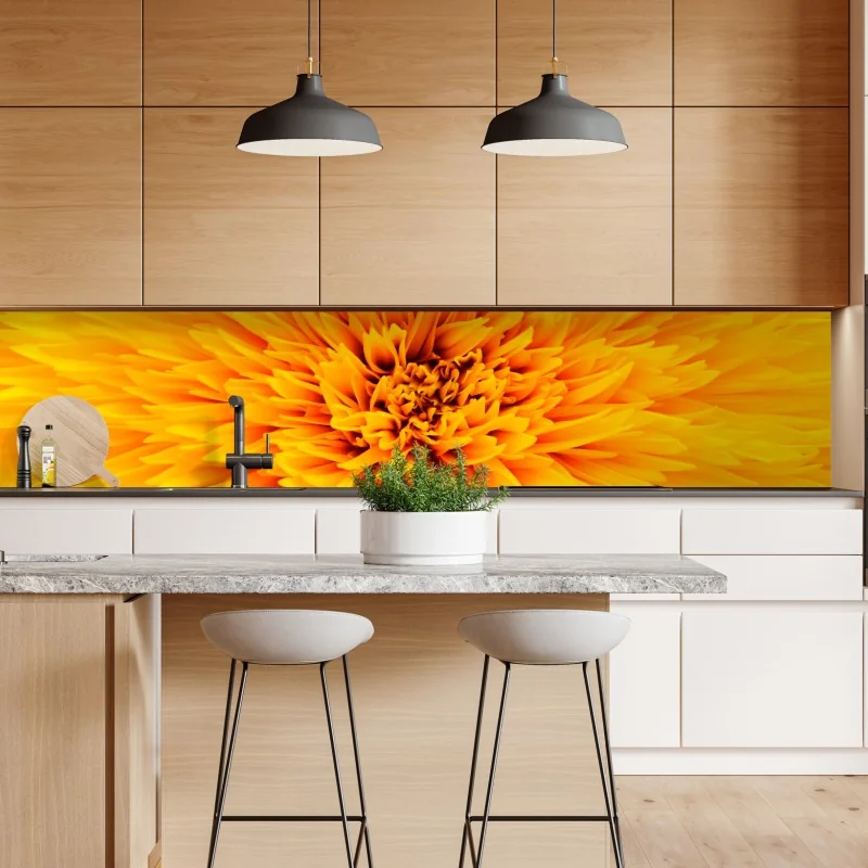 Naklejka repozycjonowalna złoty wzór liści na białym tle – Wallissimo®