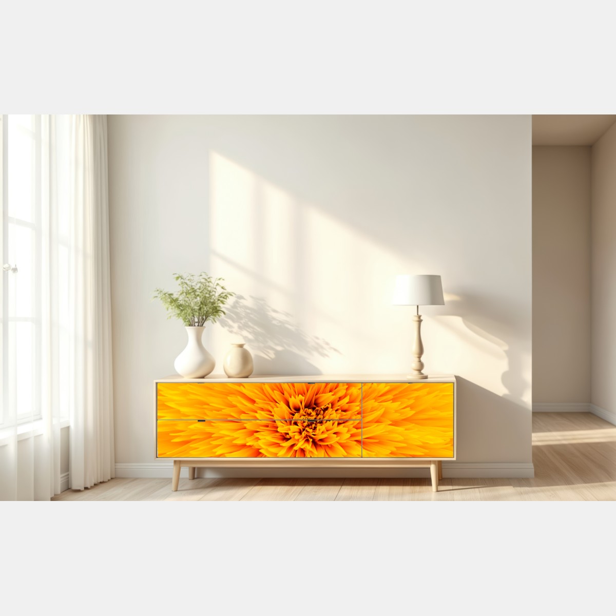 Naklejka repozycjonowalna promienny słonecznik z bliska – Wallissimo® Naklejka repozycjonowalna promienny słonecznik z bliska – Wallissimo®