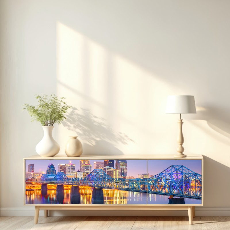 Naklejka repozycjonowalna Louisville panorama o zmierzchu – Wallissimo® Naklejka repozycjonowalna Louisville panorama o zmierzchu – Wallissimo®