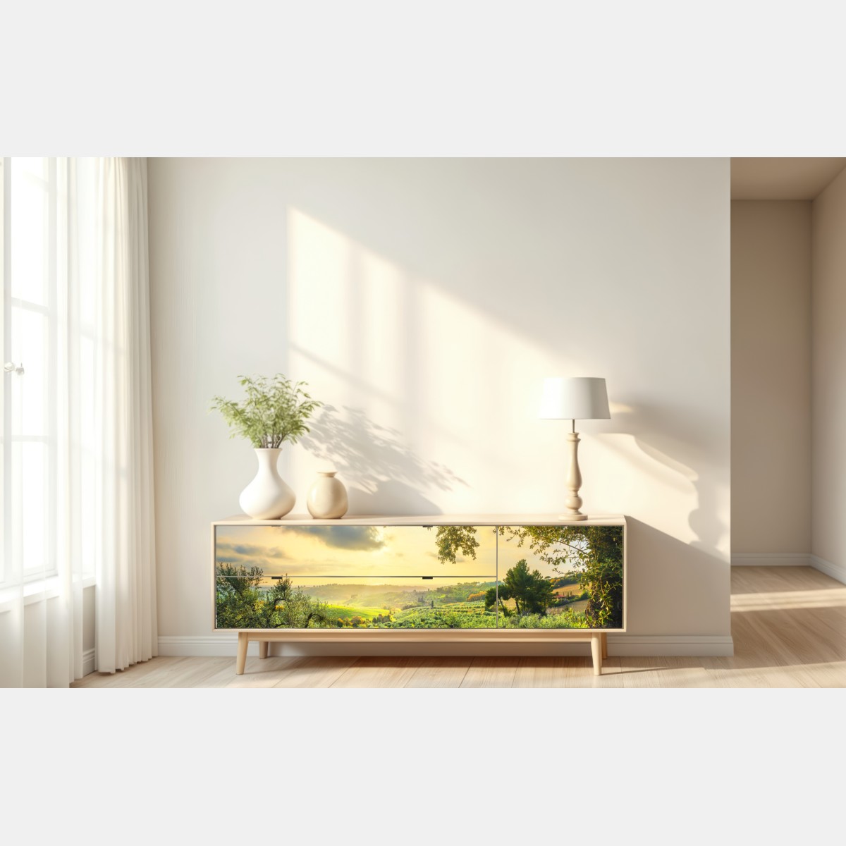 Naklejka repozycjonowalna gaj oliwny przy zachodzie słońca w Maremma, Toskania – Wallissimo® Naklejka repozycjonowalna gaj oliwny przy zachodzie słońca w Maremma, Toskania – Wallissimo®