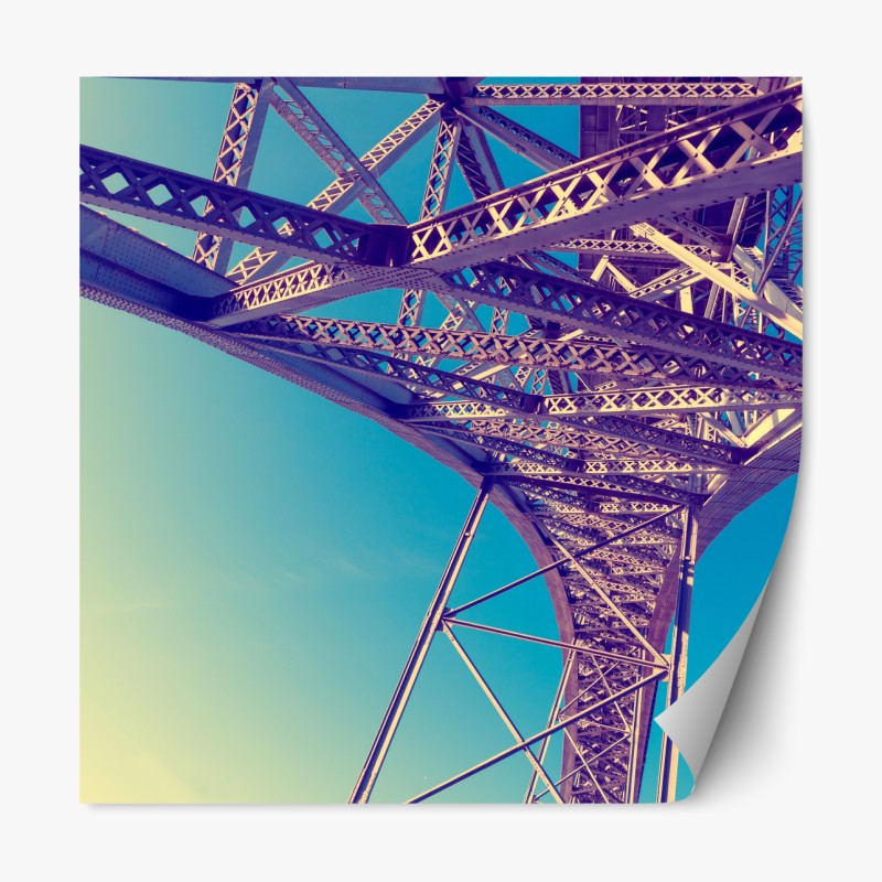 Naklejka repozycjonowalna niebieski kwiatowy wzór toile – Wallissimo®