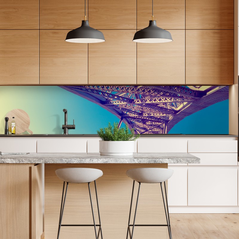 Naklejka repozycjonowalna niebieski kwiatowy wzór toile – Wallissimo®