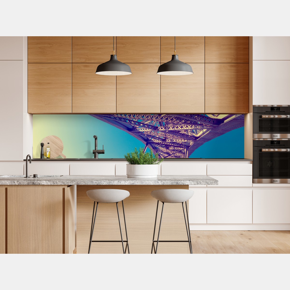 Naklejka repozycjonowalna abstrakcyjna stalowa konstrukcja mostu w perspektywie – Wallissimo® Naklejka repozycjonowalna abstrakcyjna stalowa konstrukcja mostu w perspektywie – Wallissimo®