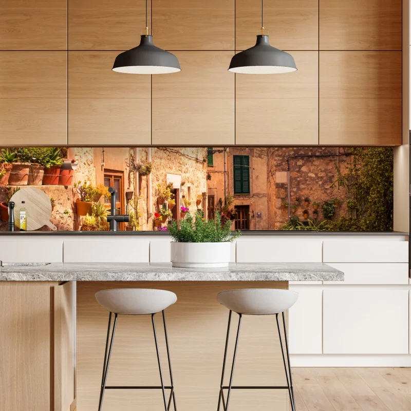 Naklejka repozycjonowalna spokojny zimowy krajobraz górski – Wallissimo®