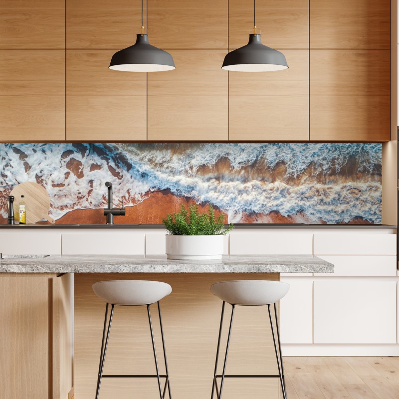 Naklejka repozycjonowalna japoński niebieski wzór seigaiha – Wallissimo®