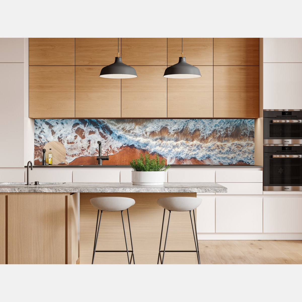 Naklejka repozycjonowalna lotnicze ujęcie turkusowych fal na piaszczystej plaży – Wallissimo® Naklejka repozycjonowalna lotnicze ujęcie turkusowych fal na piaszczystej plaży – Wallissimo®