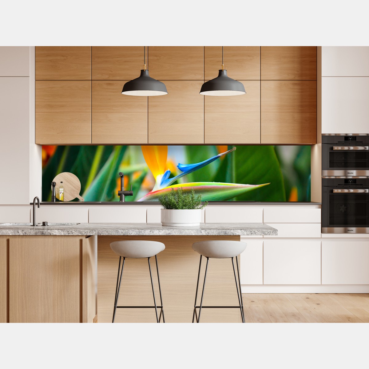 Naklejka repozycjonowalna żywy kwiat ptaka rajskiego – Wallissimo® Naklejka repozycjonowalna żywy kwiat ptaka rajskiego – Wallissimo®