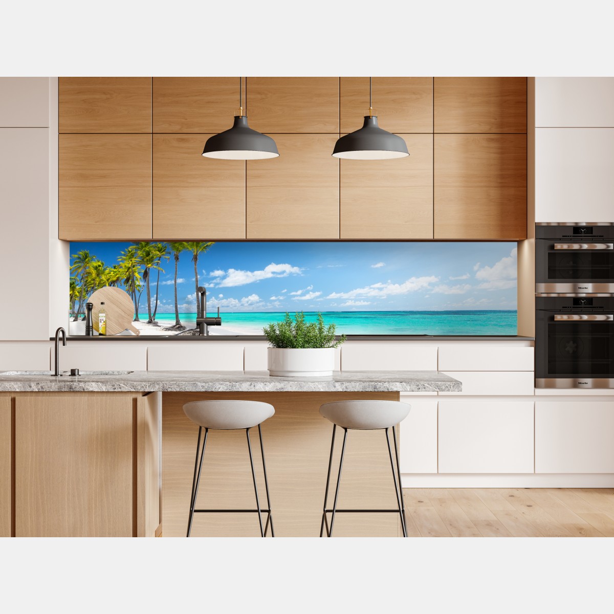 Naklejka repozycjonowalna palmy na plaży w Punta Cana – Wallissimo® Naklejka repozycjonowalna palmy na plaży w Punta Cana – Wallissimo®