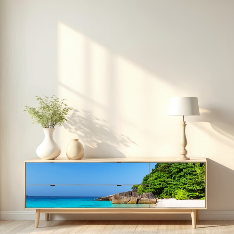 Naklejka repozycjonowalna Wyspy Similan turkusowa plaża – Wallissimo® Naklejka repozycjonowalna Wyspy Similan turkusowa plaża – Wallissimo®