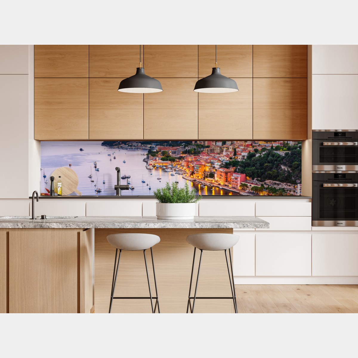 Naklejka repozycjonowalna zachód słońca nad zatoką Villefranche-sur-Mer – Wallissimo® Naklejka repozycjonowalna zachód słońca nad zatoką Villefranche-sur-Mer – Wallissimo®