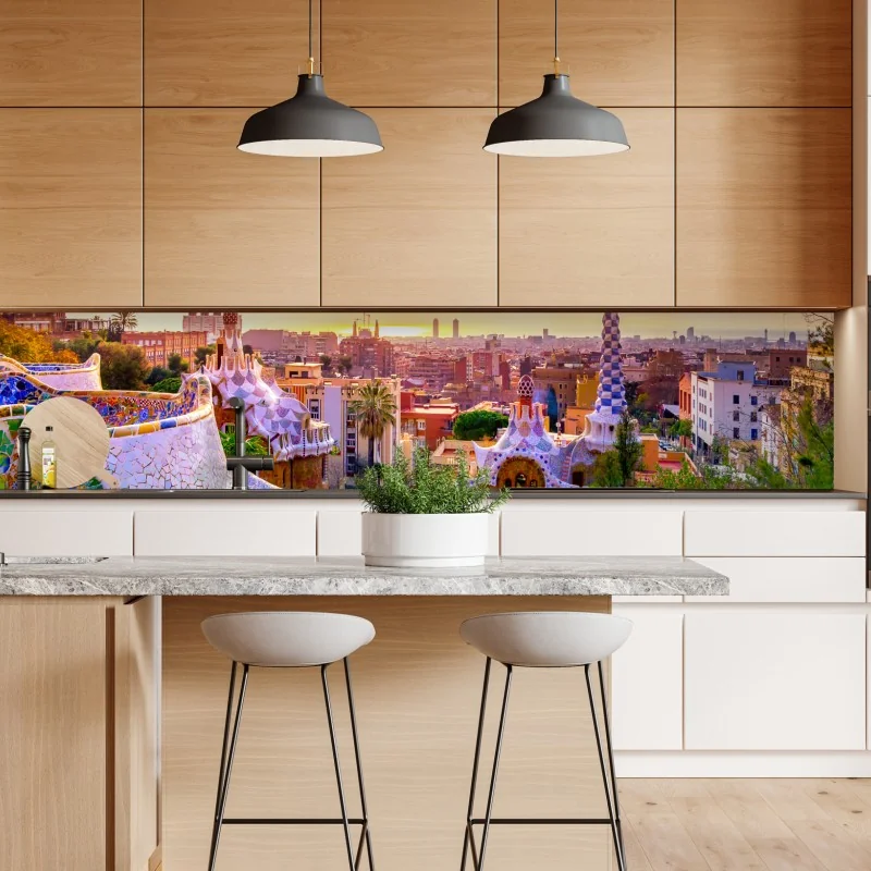 Naklejka repozycjonowalna żywy warstwowy gradient górski – Wallissimo®