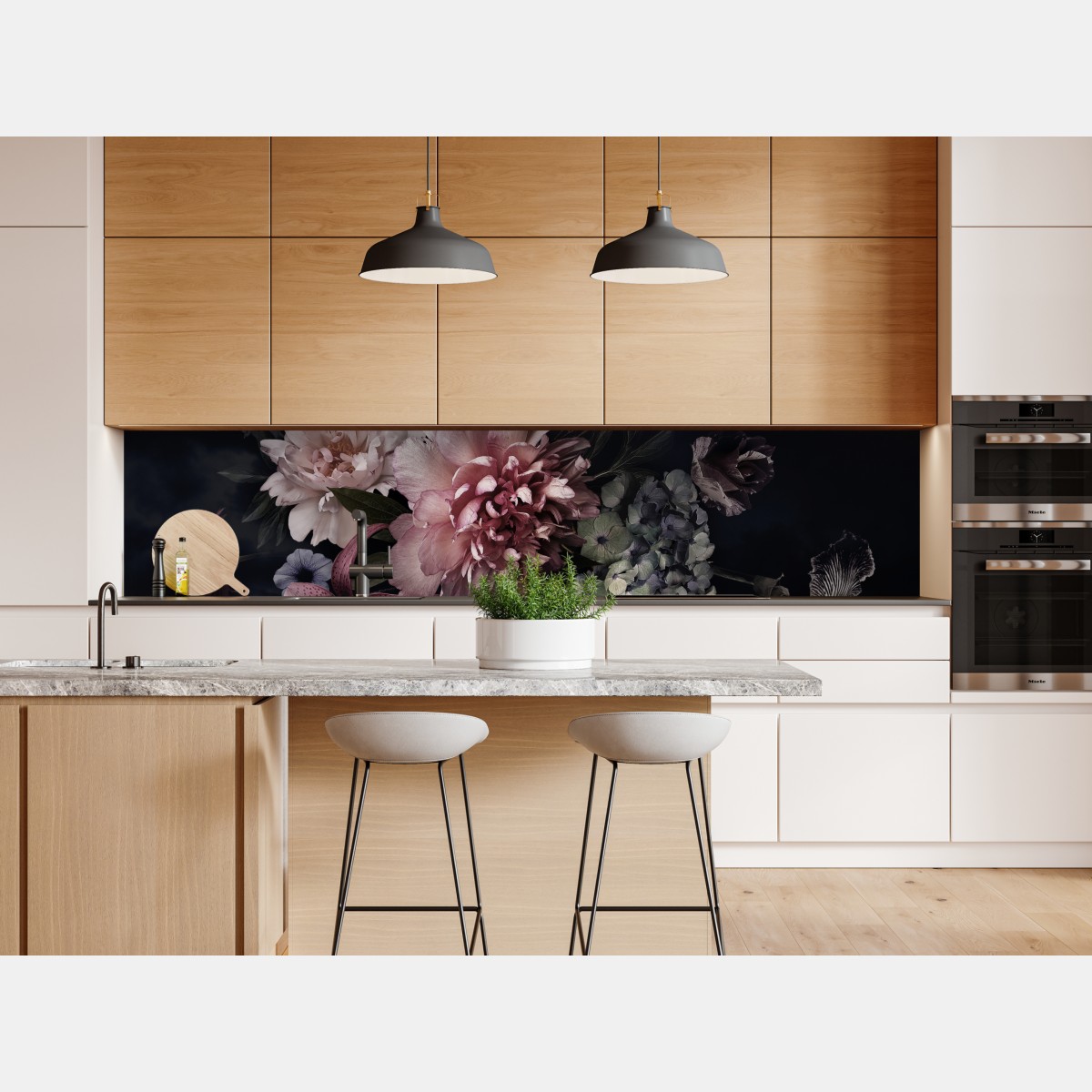 Naklejka repozycjonowalna bukiet piwonii i hortensji – Wallissimo® Naklejka repozycjonowalna bukiet piwonii i hortensji – Wallissimo®