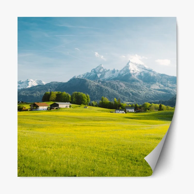 Naklejka repozycjonowalna żywy słonecznik z bliska na żółtym tle – Wallissimo®