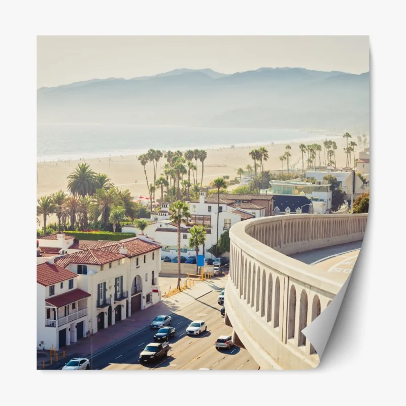 Naklejka repozycjonowalna turkusowy wzór falowy do dekoracji ścian – Wallissimo®