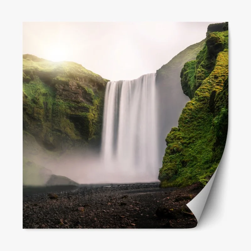 Naklejka repozycjonowalna majestatyczny wodospad Skogafoss