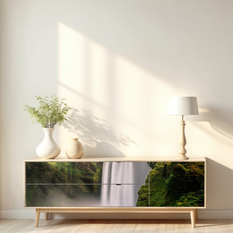 Naklejka repozycjonowalna majestatyczny wodospad Skogafoss – Wallissimo® Naklejka repozycjonowalna majestatyczny wodospad Skogafoss – Wallissimo®