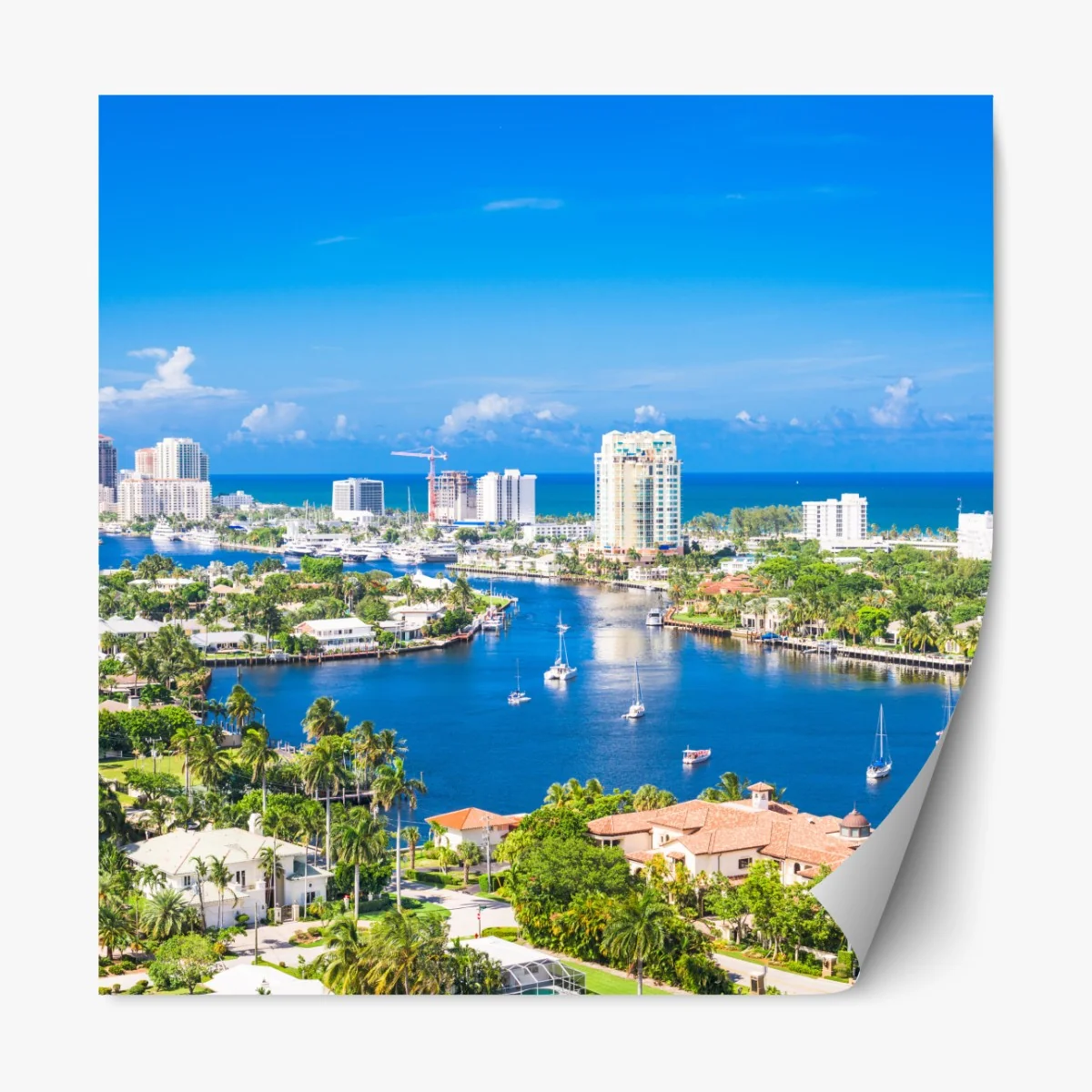 Naklejka repozycjonowalna Fort Lauderdale panorama nad wybrzeżem – Wallissimo® Naklejka repozycjonowalna Fort Lauderdale panorama nad wybrzeżem – Wallissimo®