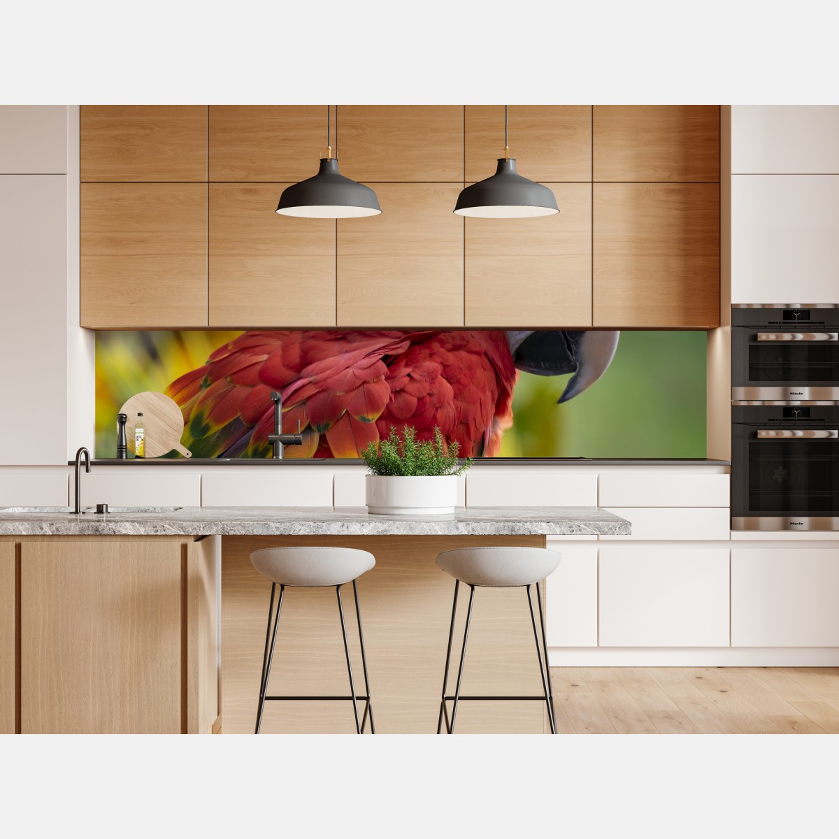 Naklejka repozycjonowalna wyrazisty portret ary szkarłatnej – Wallissimo® Naklejka repozycjonowalna wyrazisty portret ary szkarłatnej – Wallissimo®