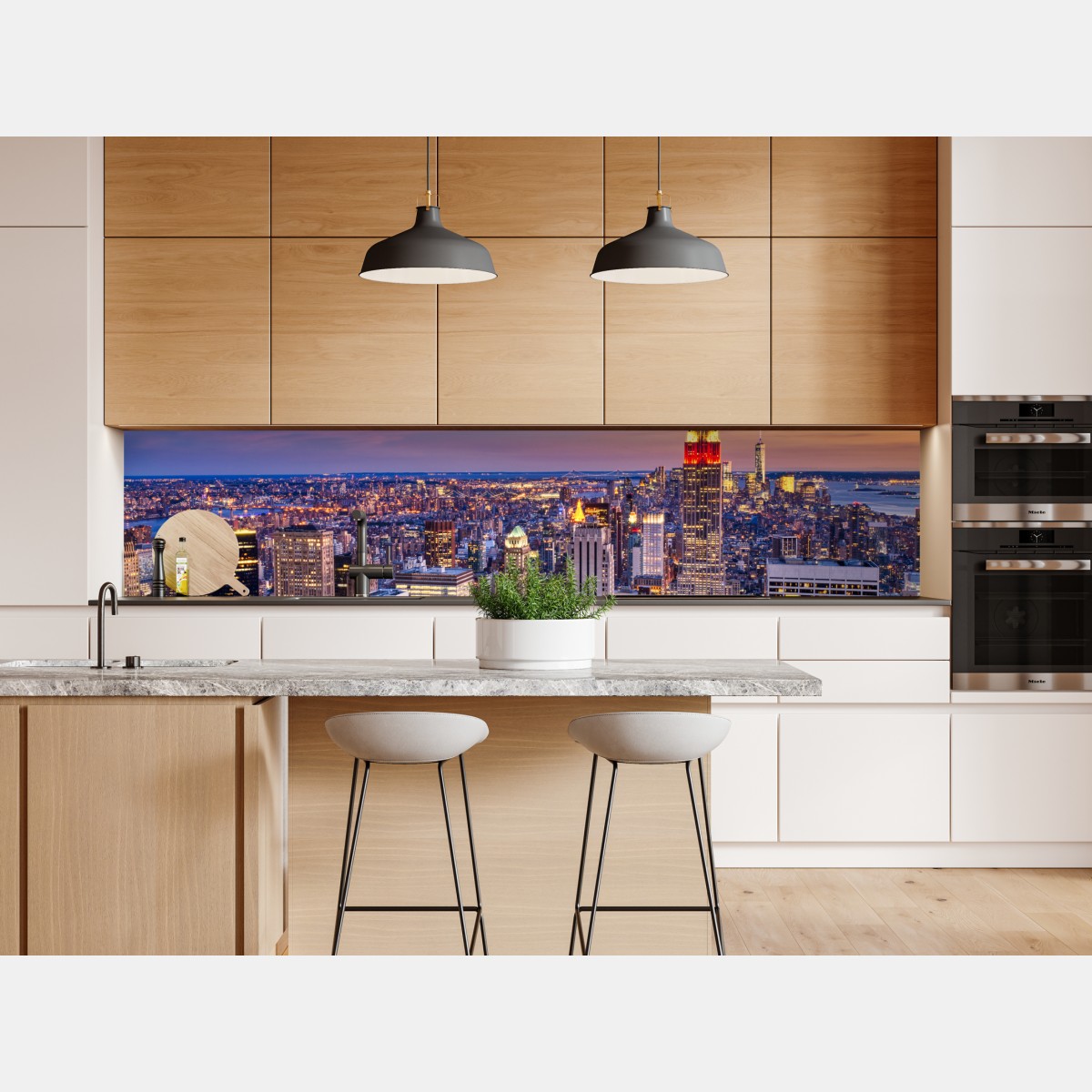 Naklejka repozycjonowalna panorama Nowego Jorku o zmierzchu – Wallissimo® Naklejka repozycjonowalna panorama Nowego Jorku o zmierzchu – Wallissimo®