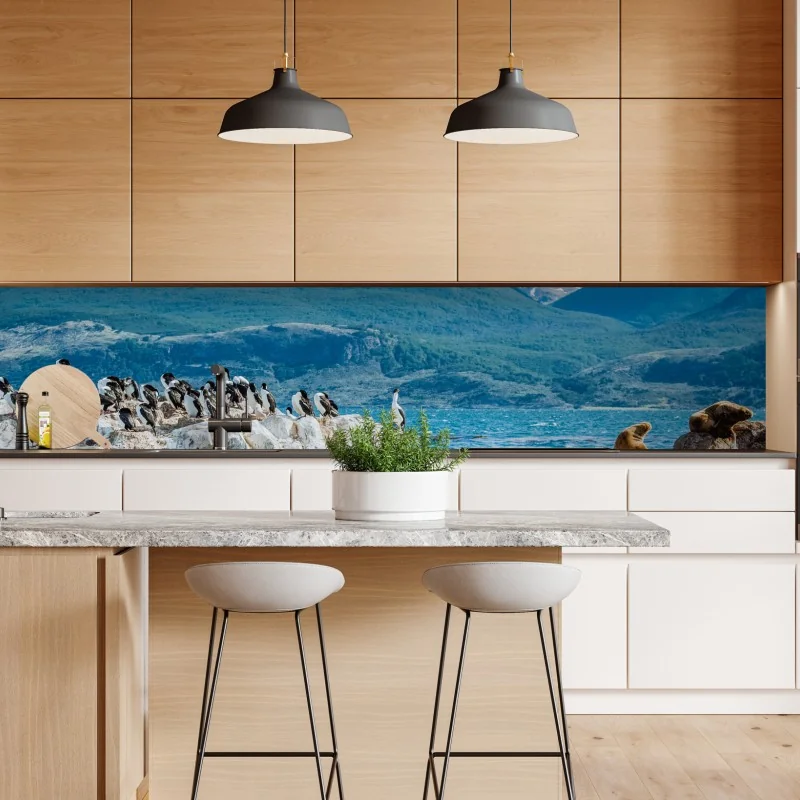 Naklejka repozycjonowalna pastelowy turkusowy wzór kwiatowy na miętowym tle – Wallissimo®