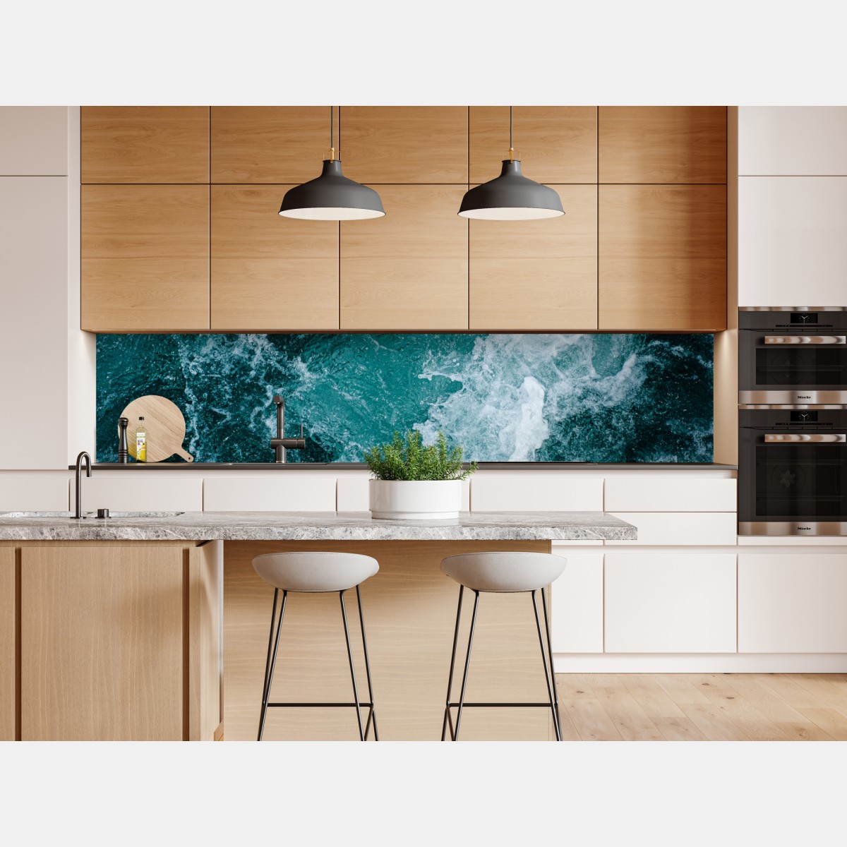 Naklejka repozycjonowalna turkusowe fale morskie – Wallissimo® Naklejka repozycjonowalna turkusowe fale morskie – Wallissimo®