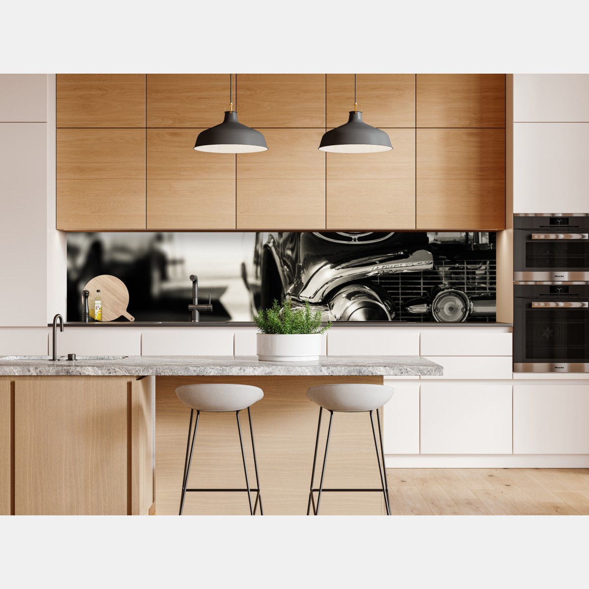 Naklejka repozycjonowalna zabytkowy chromowany samochód zbliżenie – Wallissimo® Naklejka repozycjonowalna zabytkowy chromowany samochód zbliżenie – Wallissimo®