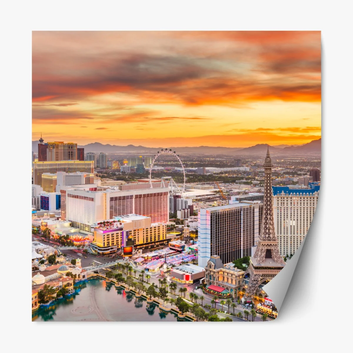 Naklejka repozycjonowalna Las Vegas panorama o zmierzchu – Wallissimo® Naklejka repozycjonowalna Las Vegas panorama o zmierzchu – Wallissimo®