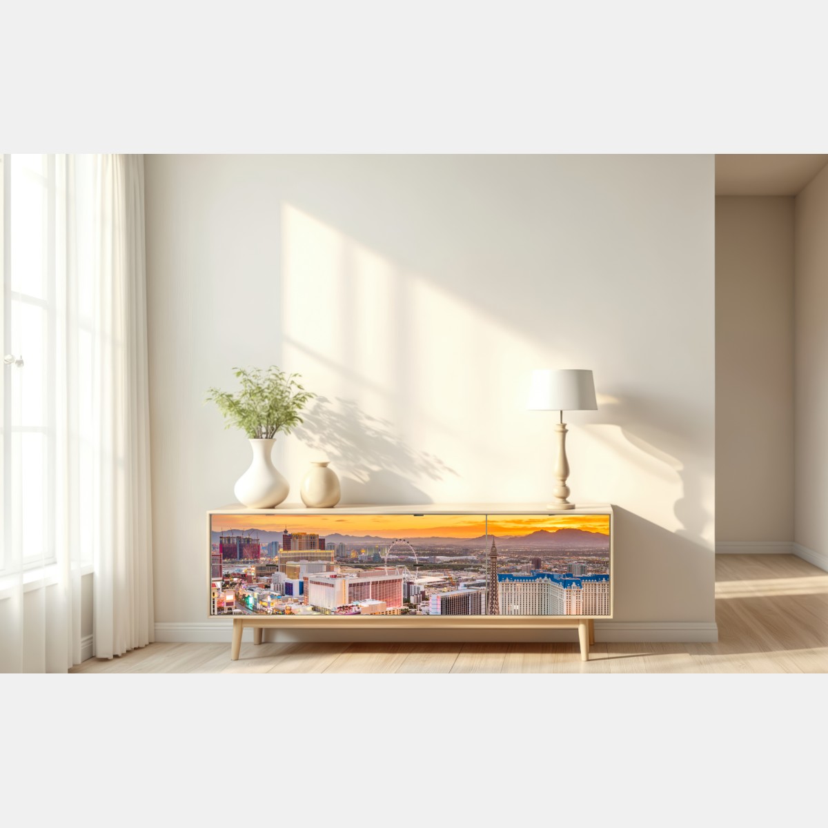 Naklejka repozycjonowalna Las Vegas panorama o zmierzchu – Wallissimo® Naklejka repozycjonowalna Las Vegas panorama o zmierzchu – Wallissimo®