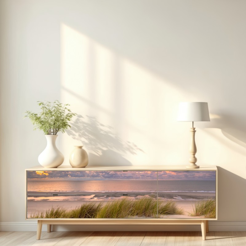 Naklejka repozycjonowalna zachód słońca nad wydmami Zeeland – Wallissimo® Naklejka repozycjonowalna zachód słońca nad wydmami Zeeland – Wallissimo®