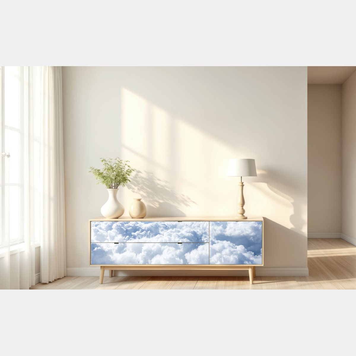 Naklejka repozycjonowalna spokojny pejzaż chmur – Wallissimo® Naklejka repozycjonowalna spokojny pejzaż chmur – Wallissimo®