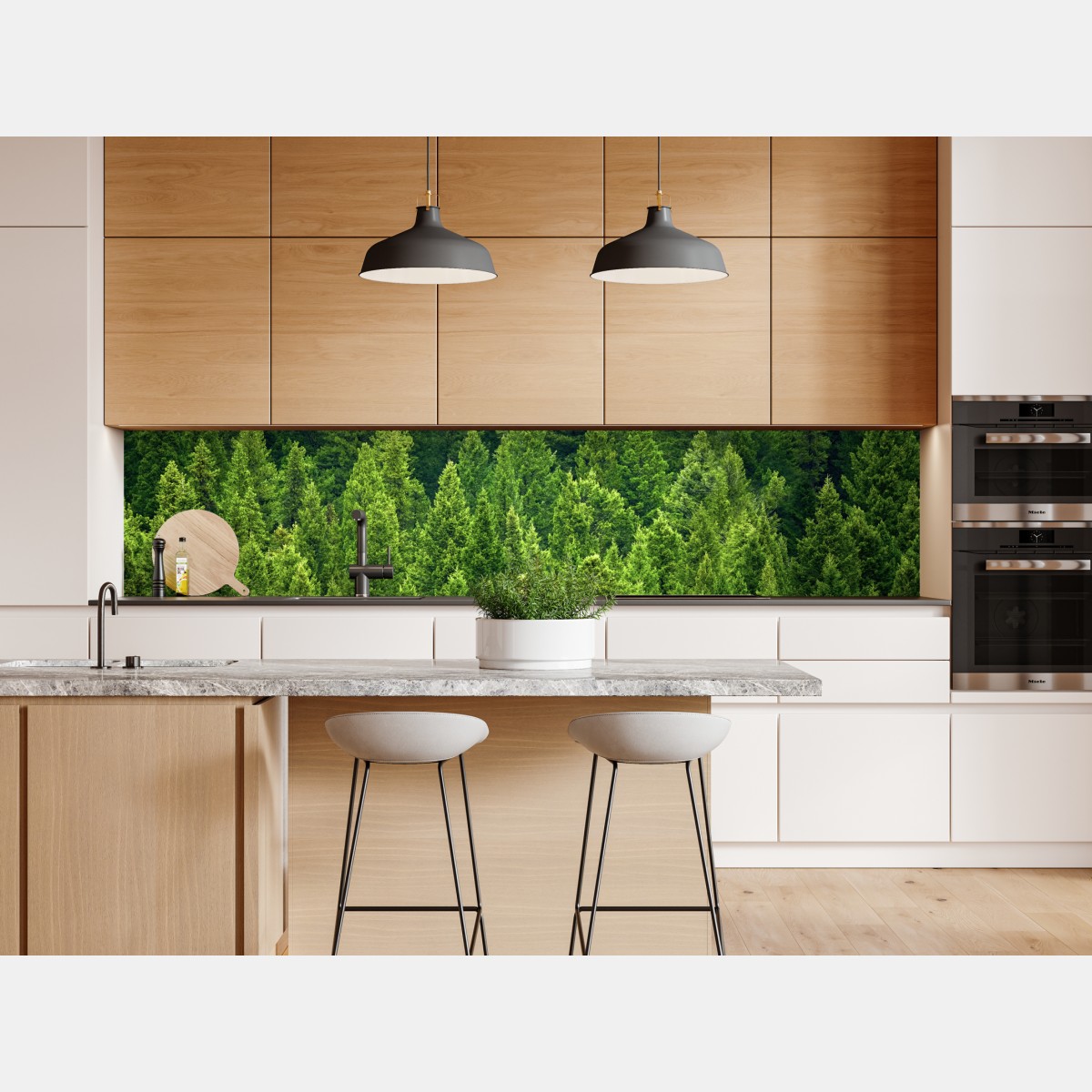 Naklejka repozycjonowalna bujna korona lasu sosnowego – Wallissimo® Naklejka repozycjonowalna bujna korona lasu sosnowego – Wallissimo®