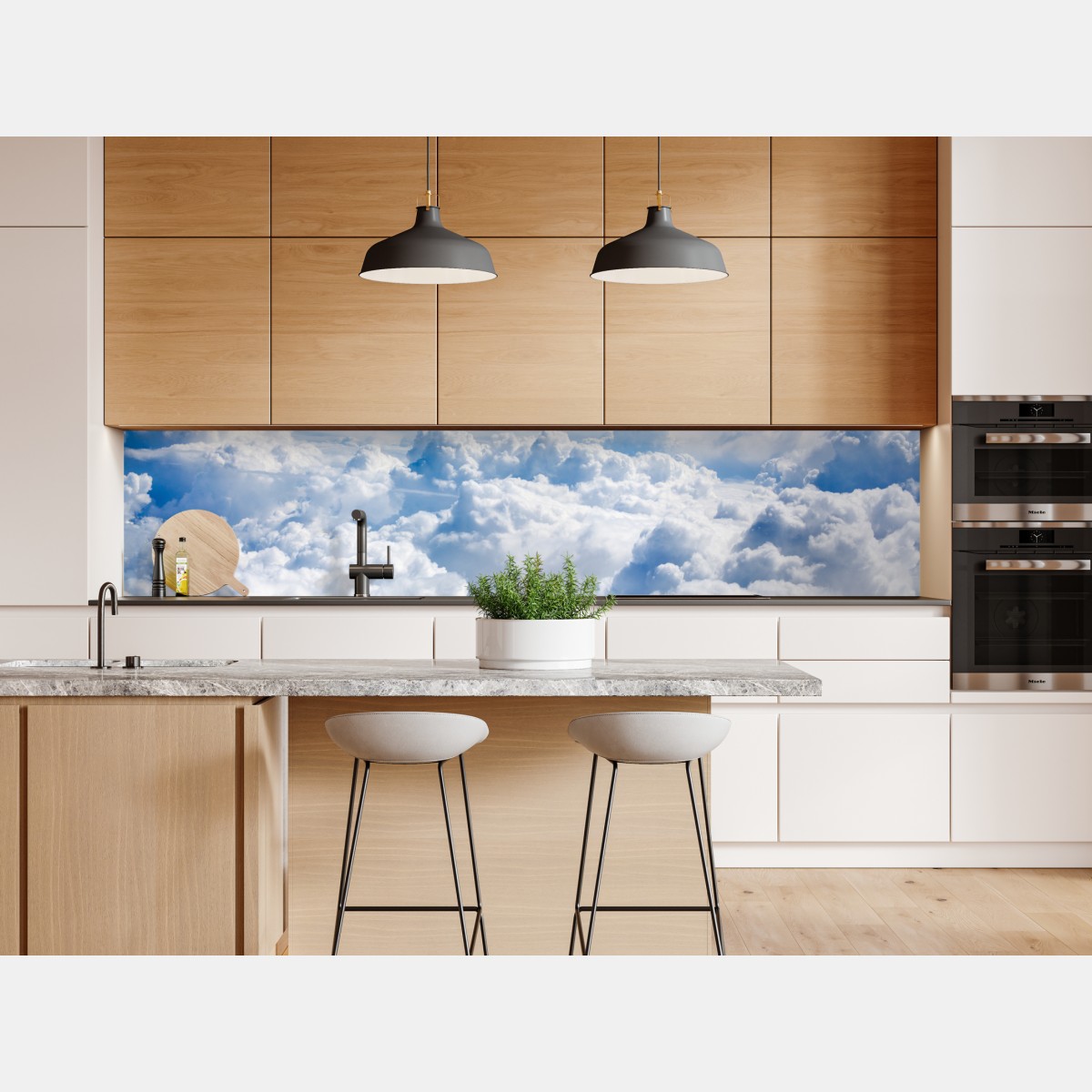 Naklejka repozycjonowalna spokojny niebiański pejzaż chmur – Wallissimo® Naklejka repozycjonowalna spokojny niebiański pejzaż chmur – Wallissimo®