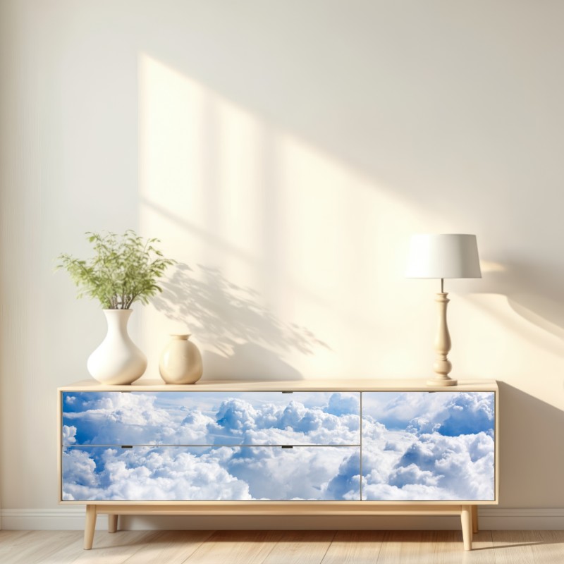 Naklejka repozycjonowalna spokojny niebiański pejzaż chmur – Wallissimo® Naklejka repozycjonowalna spokojny niebiański pejzaż chmur – Wallissimo®
