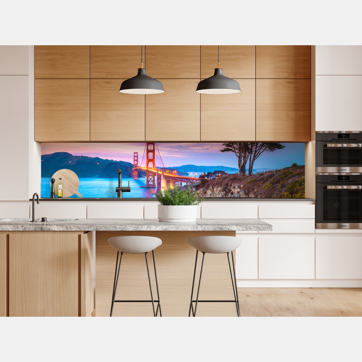 Naklejka repozycjonowalna Golden Gate Bridge o zmierzchu – Wallissimo® Naklejka repozycjonowalna Golden Gate Bridge o zmierzchu – Wallissimo®