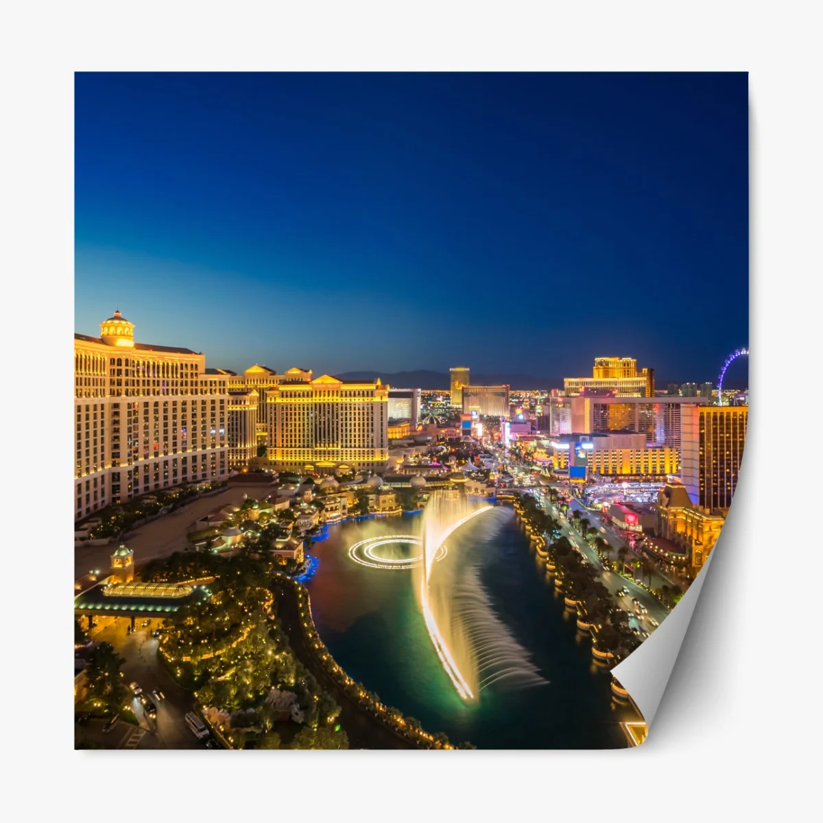 Naklejka repozycjonowalna panorama Las Vegas nocą – Wallissimo® Naklejka repozycjonowalna panorama Las Vegas nocą – Wallissimo®