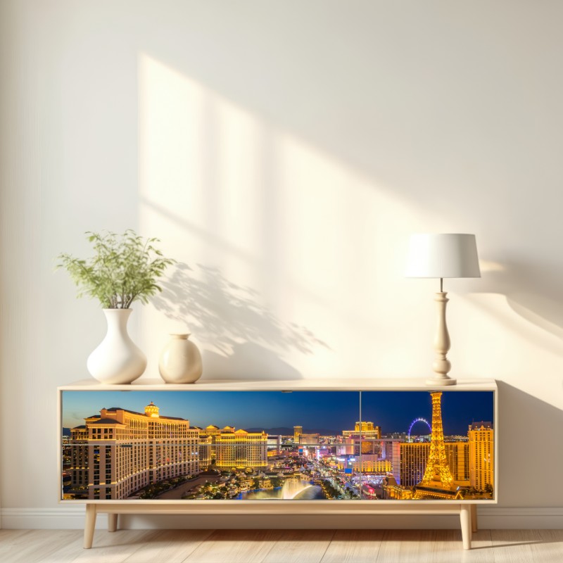 Naklejka repozycjonowalna panorama Las Vegas nocą – Wallissimo® Naklejka repozycjonowalna panorama Las Vegas nocą – Wallissimo®