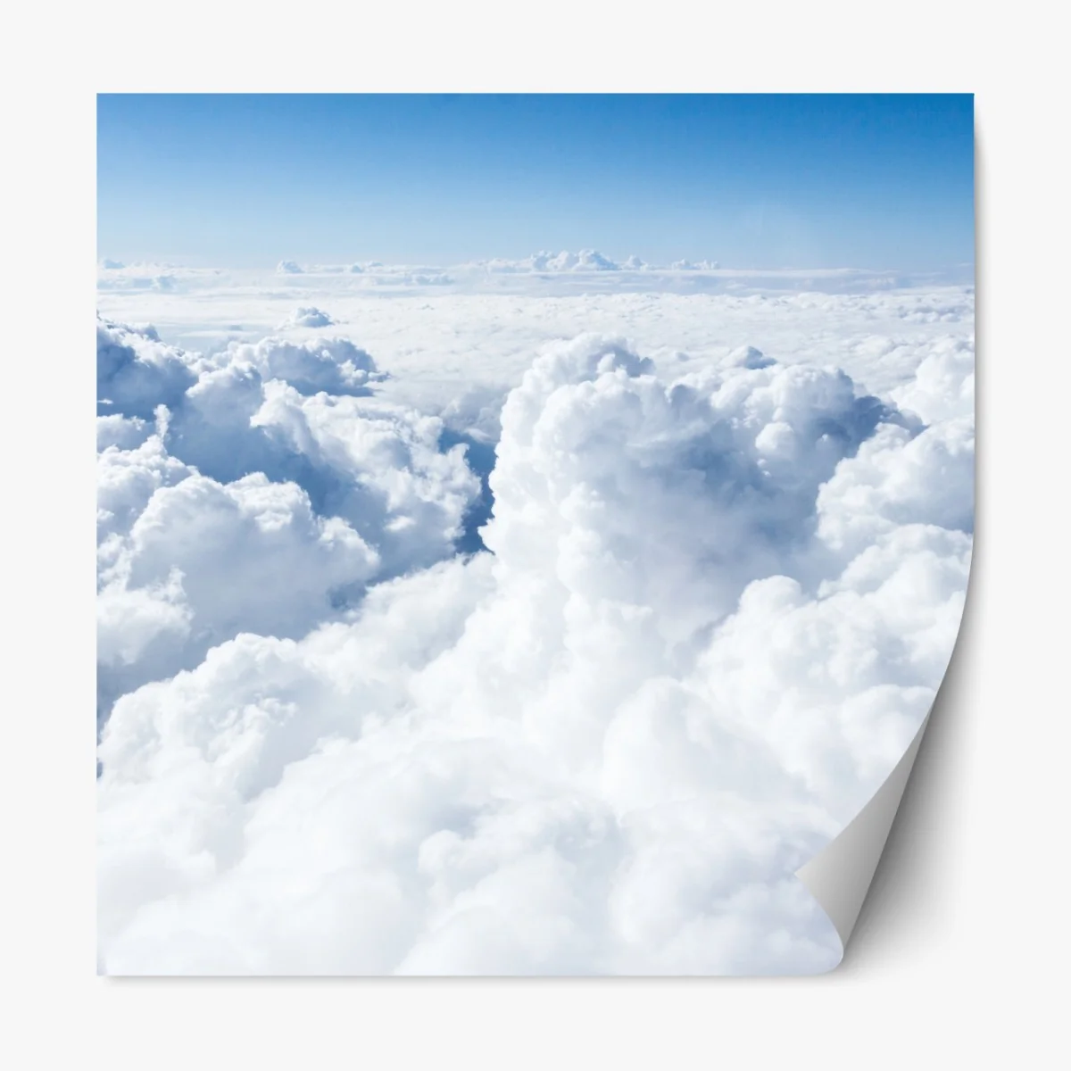 Naklejka repozycjonowalna widok z lotu ptaka: miękkie chmury i błękitne niebo – Wallissimo® Naklejka repozycjonowalna widok z lotu ptaka: miękkie chmury i błękitne niebo – Wallissimo®