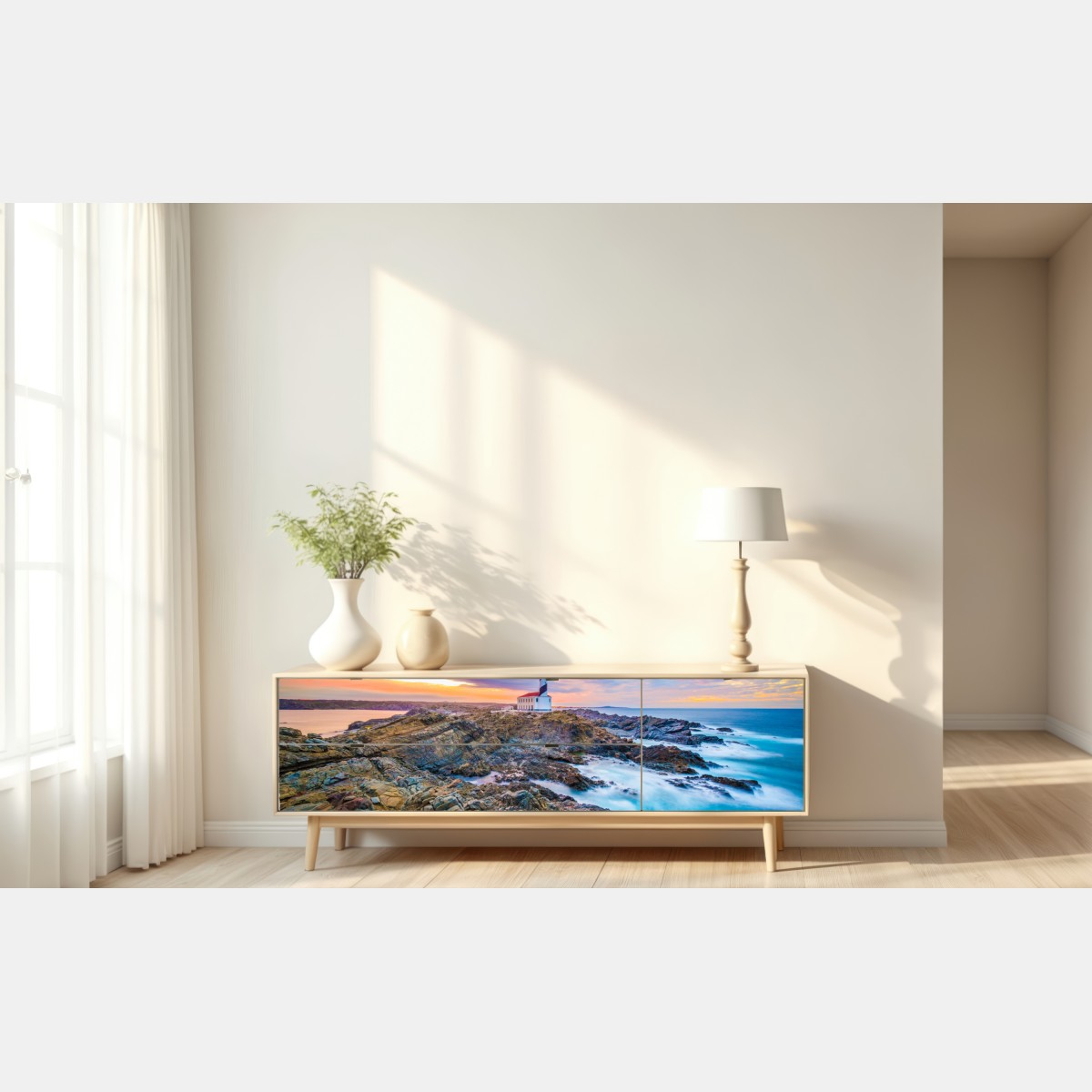 Naklejka repozycjonowalna zachód słońca przy latarni Favaritx, Minorka – Wallissimo® Naklejka repozycjonowalna zachód słońca przy latarni Favaritx, Minorka – Wallissimo®