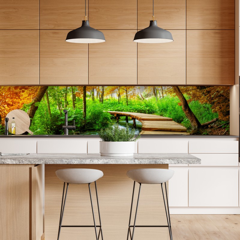 Naklejka repozycjonowalna słoneczny taras śródziemnomorski z widokiem na morze – Wallissimo®