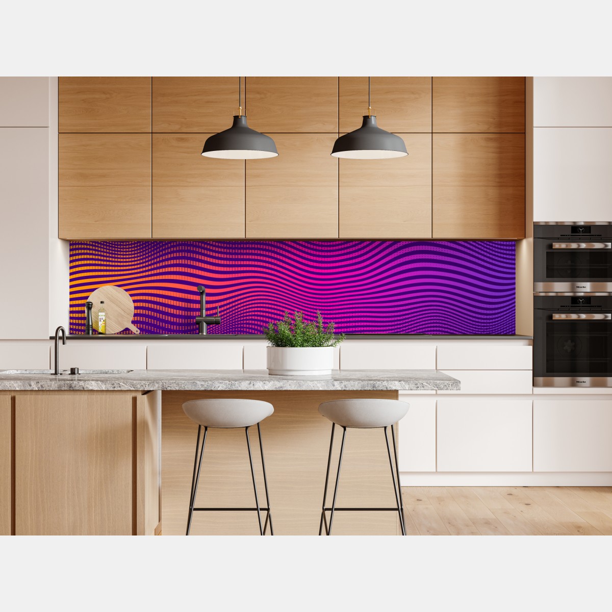 Naklejka repozycjonowalna żywy gradient falowy wzór – Wallissimo® Naklejka repozycjonowalna żywy gradient falowy wzór – Wallissimo®