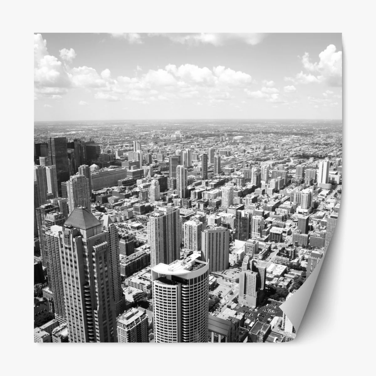 Naklejka repozycjonowalna Chicago panorama miasta w odcieniach szarości – Wallissimo® Naklejka repozycjonowalna Chicago panorama miasta w odcieniach szarości – Wallissimo®